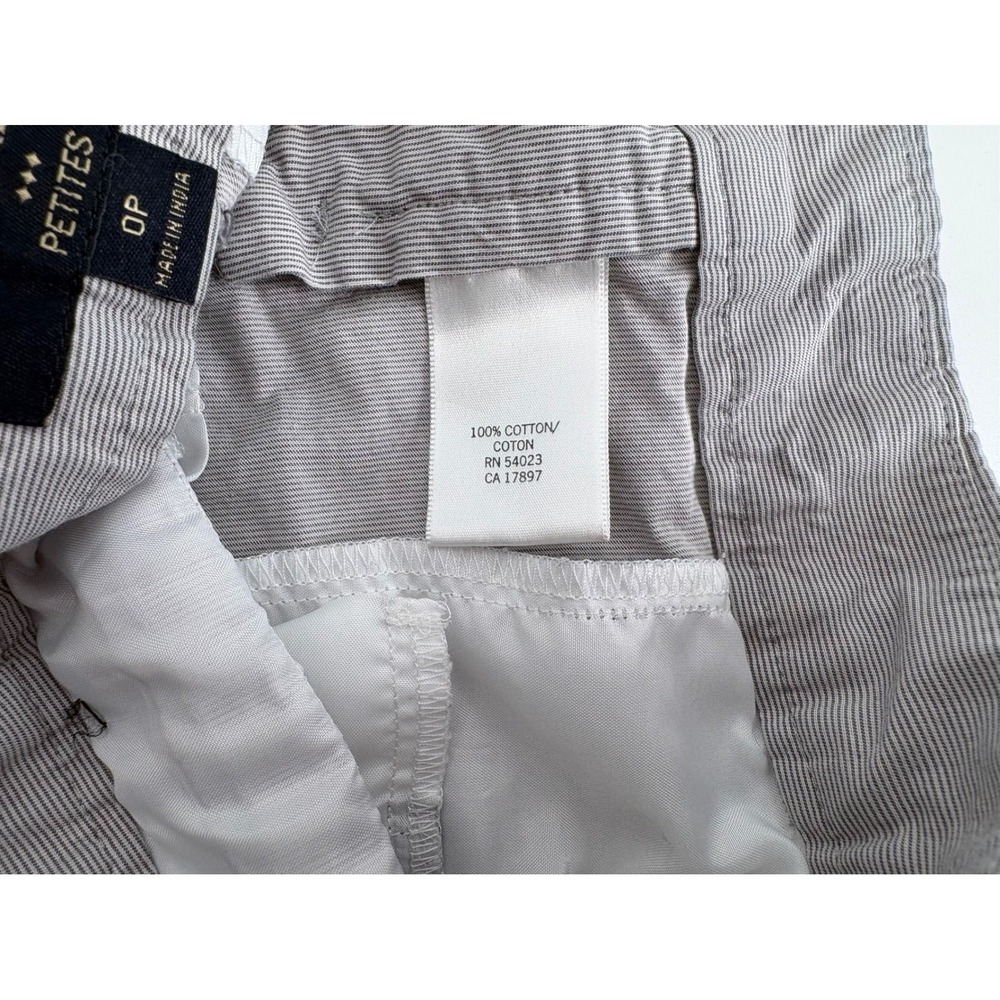 Banana Republic Petites Gray White Striped Cotton Shorts 0P Vintage 2011 - Picture 3 of 7